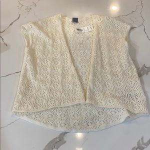 Ivory Short-sleeve Cardigan